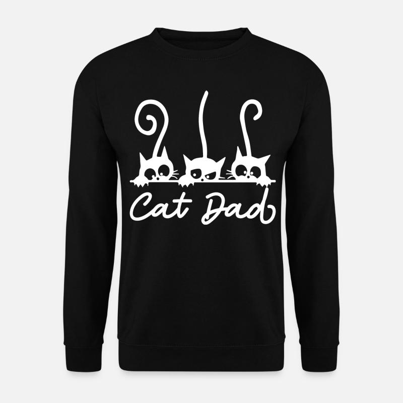Cats Papa Cat Dad - funny cat design - Unisex Sweatshirt - black