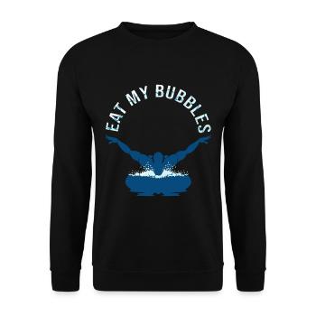 Piscine Sort drôle « Eat My Bubbles » Cadeau - Sweat-shirt Unisexe - noir - Devant - Alina (178cm) & Michal (187cm)