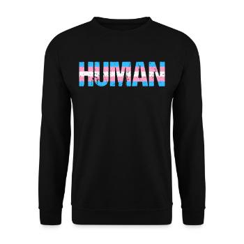 Mensch Trans Trans Pride Month LGBTQ Transgender - Unisex Pullover - Schwarz - Vorne - Alina (178cm) & Michal (187cm)