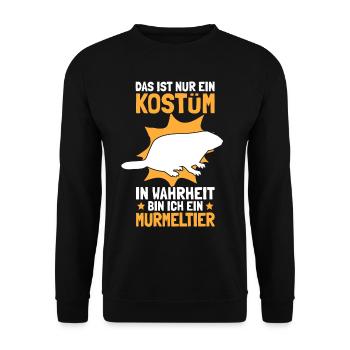 Murmeltier Kostüm Erdhörnchen Nagetier Geschenk - Unisex Pullover - Schwarz - Vorne - Alina (178cm) & Michal (187cm)