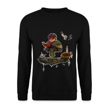 Magician - Fantasy Wizard Apprentice - Gift Idea - Unisex Sweatshirt - black - Front - Alina (178cm) & Michal (187cm)