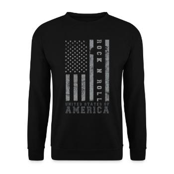 Rock N Roll United States Amérique Drapeau USA - Sweat-shirt Unisexe - noir - Devant - Alina (178cm) & Michal (187cm)