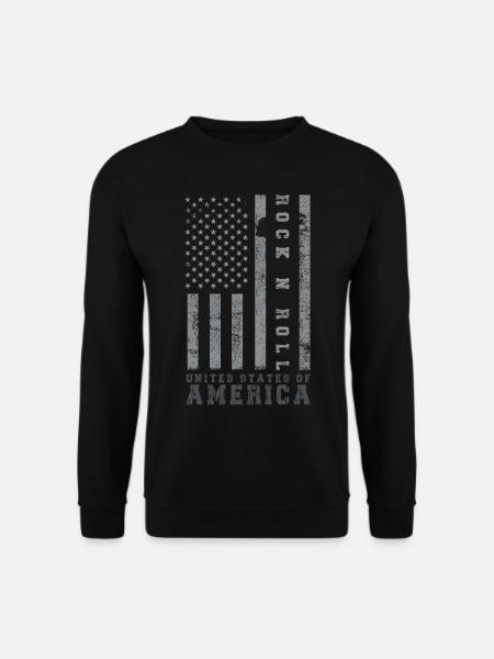 Rock N Roll United States Amerika Flagge USA - Unisex Pullover - Schwarz