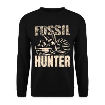 Fossil Hunter Paläontologie Paläontologe - Unisex Pullover - Schwarz - Vorne - Alina (178cm) & Michal (187cm)