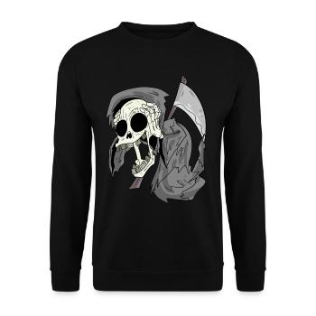 La Faucheuse rit drôlement - Sweat-shirt Unisexe - noir - Devant - Alina (178cm) & Michal (187cm)
