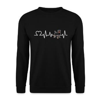 Soldats de chasse allemands Battement de coeur chien de chasse Chasseur - Sweat-shirt Unisexe - noir - Devant - Alina (178cm) & Michal (187cm)