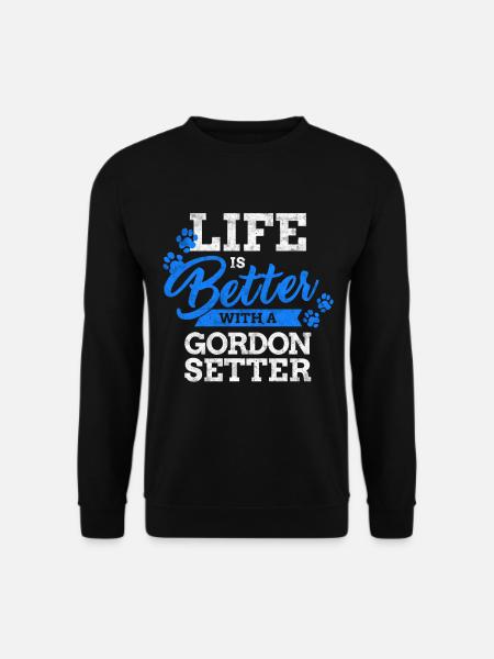 Leben mit Gordon Setter britischer Vorstehhund - Unisex Pullover - Schwarz