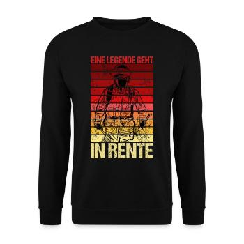 Eine Legende Geht in Rente Feuerwehr Feuerwehrmann - Unisex Pullover - Schwarz - Vorne - Alina (178cm) & Michal (187cm)