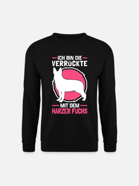 Verrückte mit Harzer Fuchs altdeutscher Hütehund - Unisex Pullover - Schwarz