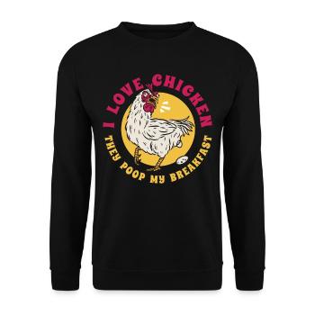 Poulet poulet i Love poulet propriétaire de poulet - Sweat-shirt Unisexe - noir - Devant - Alina (178cm) & Michal (187cm)