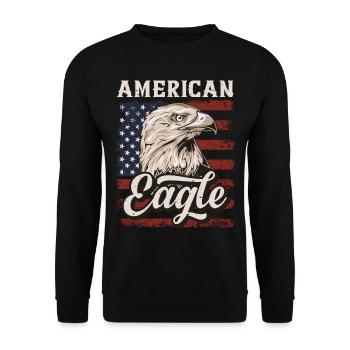 Bald Eagle American Eagle USA Flag - Unisex Sweatshirt - black - Front - Alina (178cm) & Michal (187cm)