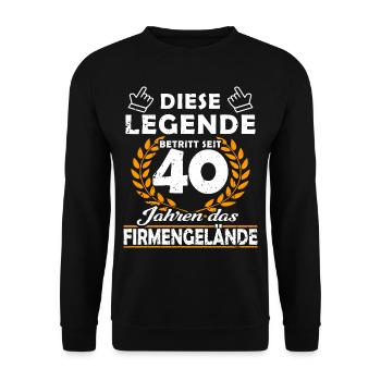 La légende entre sur le terrain pendant 40 ans - Anniversaire de l’entreprise - Sweat-shirt Unisexe - noir - Devant - Alina (178cm) & Michal (187cm)