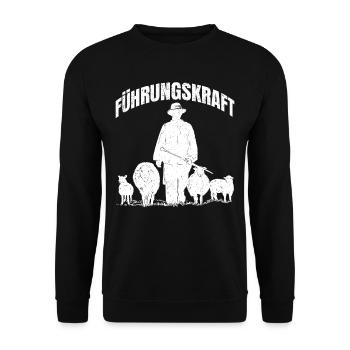 Führungskraft Schäferei Schafe Schafhirte Hirte - Unisex Pullover - Schwarz - Vorne - Alina (178cm) & Michal (187cm)