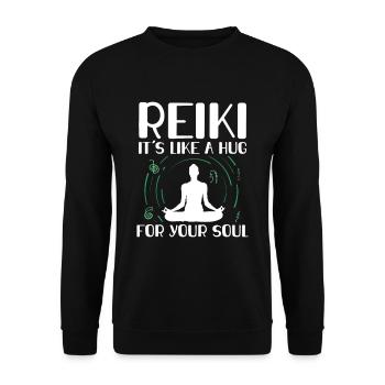 Reiki Proverbes | Reiki Maître Spirituel Cadeaux - Sweat-shirt Unisexe - noir - Devant - Alina (178cm) & Michal (187cm)