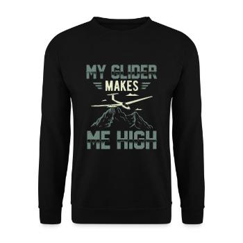 My glider gives me high pilot gift - Unisex Sweatshirt - black - Front - Alina (178cm) & Michal (187cm)