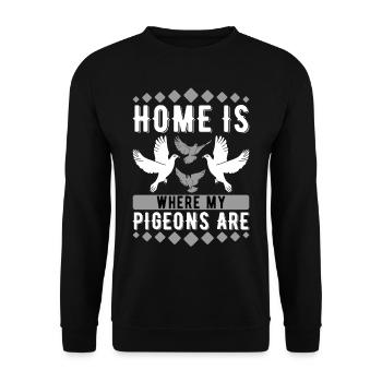 Home Is Where My Pigeons Are Pigeon Pigeons - Unisex Sweatshirt - black - Front - Alina (178cm) & Michal (187cm)