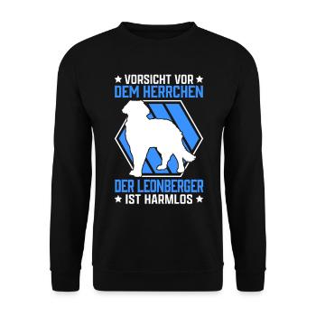 Vorsicht Leonberger Herrchen Leonberg Hund - Unisex Pullover - Schwarz - Vorne - Alina (178cm) & Michal (187cm)
