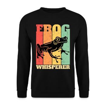 Grenouille Propriétaire Frog Frog Whisperer - Sweat-shirt Unisexe - noir - Devant - Alina (178cm) & Michal (187cm)