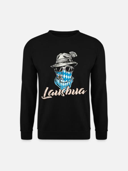 Lausbua Kinder Trachtenshirt Herren Trachten Shirt - Unisex Pullover - Schwarz