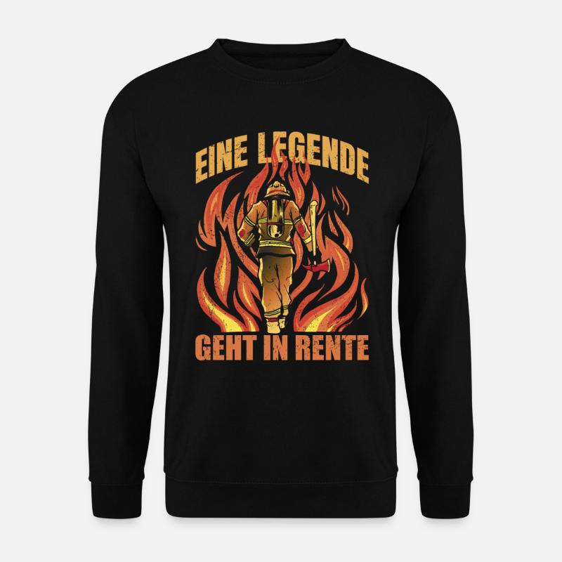 Eine Legende Geht in Rente Feuerwehr Feuerwehrmann - Unisex Pullover - Schwarz