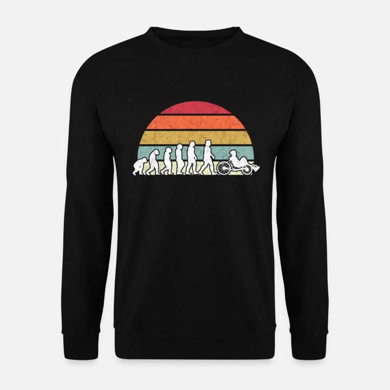 Liegerad Evolution Radfahrer Liegefahrrad Geschenk - Unisex Pullover - Schwarz