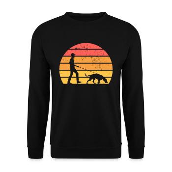 Mantrailing Mantrailer Hundesport Fährtenhund - Unisex Pullover - Schwarz - Vorne - Alina (178cm) & Michal (187cm)