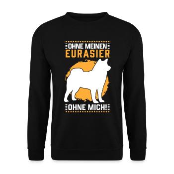 Ohne meinen Eurasier ohne mich Spitz Familienhund - Unisex Pullover - Schwarz - Vorne - Alina (178cm) & Michal (187cm)