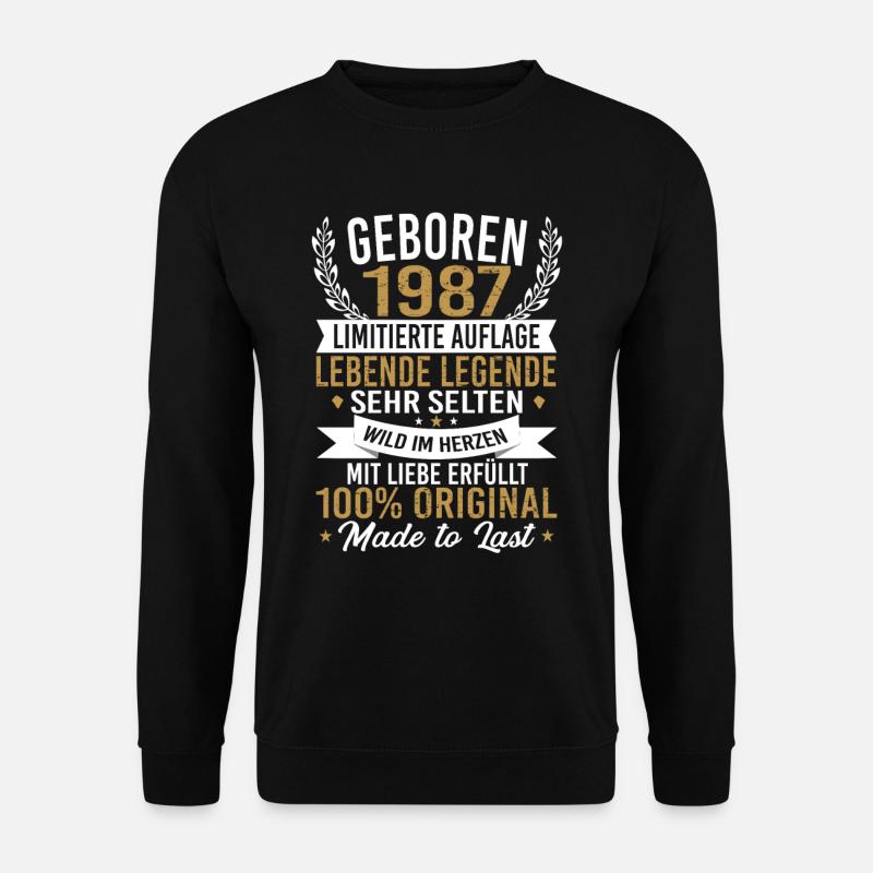 geboren 1987 - Unisex Pullover - Schwarz