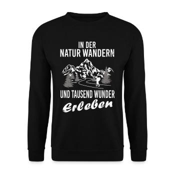 Wandern in den Bergen nichts für Weicheier - Unisex Pullover - Schwarz - Vorne - Alina (178cm) & Michal (187cm)