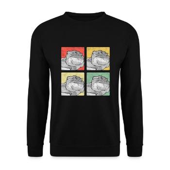 Bartagame Vintage Terraristik Geschenk Agamen - Unisex Pullover - Schwarz - Vorne - Alina (178cm) & Michal (187cm)