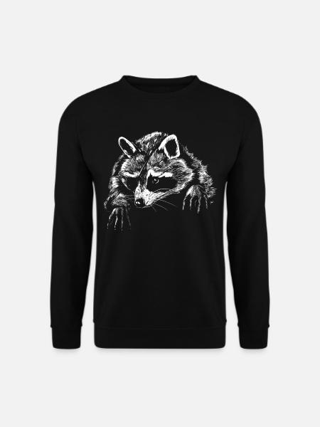 Waschbär Waschbären Raccoon - Unisex Pullover - Schwarz