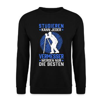 Vermessungstechniker studieren Vermesser - Unisex Pullover - Schwarz - Vorne - Alina (178cm) & Michal (187cm)