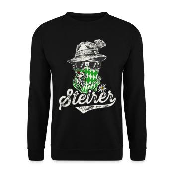 Styria T-Shirt Homme Steirer Bua Steirerbua - Sweat-shirt Unisexe - noir - Devant - Alina (178cm) & Michal (187cm)