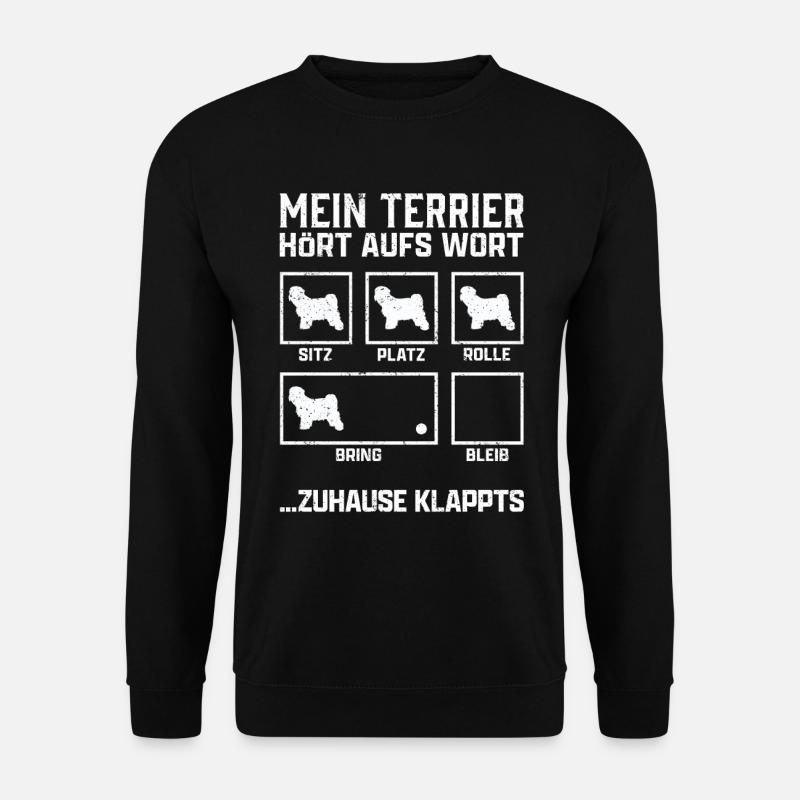 Tibet Terrier Hundetricks tibetanischer Hund - Unisex Pullover - Schwarz