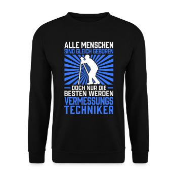 Die Besten werden Vermessungstechniker Vermesser - Unisex Pullover - Schwarz - Vorne - Alina (178cm) & Michal (187cm)