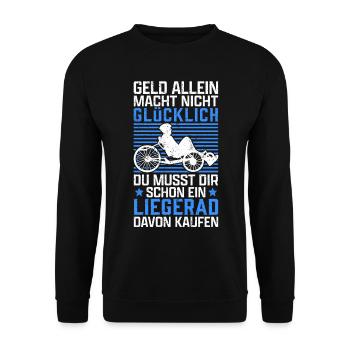 Liegerad macht glücklich Radfahrer Liegefahrrad - Unisex Pullover - Schwarz - Vorne - Alina (178cm) & Michal (187cm)