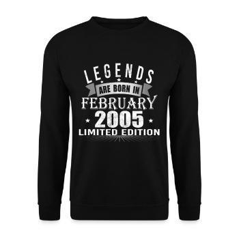 Legends are born in February 2005 Limited Edition - Unisex Pullover - Schwarz - Vorne - Alina (178cm) & Michal (187cm)