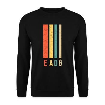 Guitar EADG Bass Bassist Guitar Player - Unisex Sweatshirt - black - Front - Alina (178cm) & Michal (187cm)