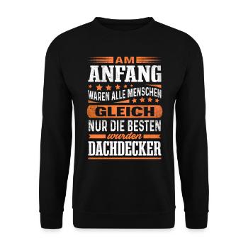 Bester Dachdecker Lustig Handwerker - Unisex Pullover - Schwarz - Vorne - Alina (178cm) & Michal (187cm)