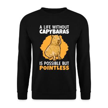 La vie sans Capybara Amérique du Sud Capybara Capybara - Sweat-shirt Unisexe - noir - Devant - Alina (178cm) & Michal (187cm)