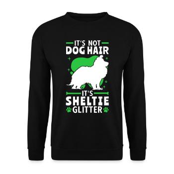 This is Sheltie Glitter Shetland Sheepdog - Unisex Sweatshirt - black - Front - Alina (178cm) & Michal (187cm)