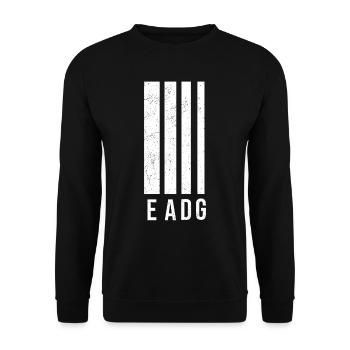 Guitar EADG Bass Bassist Guitar Player - Unisex Sweatshirt - black - Front - Alina (178cm) & Michal (187cm)