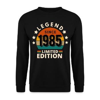 LÉGENDE 1985 MILLÉSIME 1985 - Sweat-shirt Unisexe - noir - Devant - Alina (178cm) & Michal (187cm)