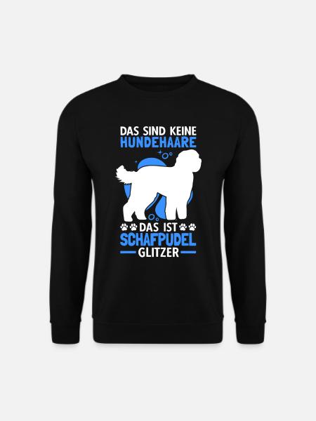 Das ist Schafpudel Glitzer altdeutscher Hütepudel - Unisex Pullover - Schwarz