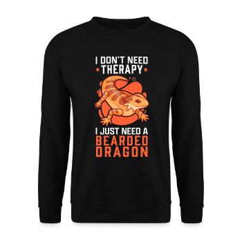 Bearded dragons my therapy Terraristic bearded dragon - Unisex Sweatshirt - black - Front - Alina (178cm) & Michal (187cm)
