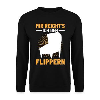 Ich gehe Flippern Flipperautomat Pinball - Unisex Pullover - Schwarz - Vorne - Alina (178cm) & Michal (187cm)