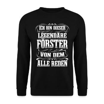 Förster Legende Jagd Wald Jäger - Unisex Pullover - Schwarz - Vorne - Alina (178cm) & Michal (187cm)