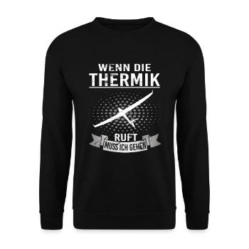 Wenn die Thermik ruft muss ich gehen - Unisex Pullover - Schwarz - Vorne - Alina (178cm) & Michal (187cm)