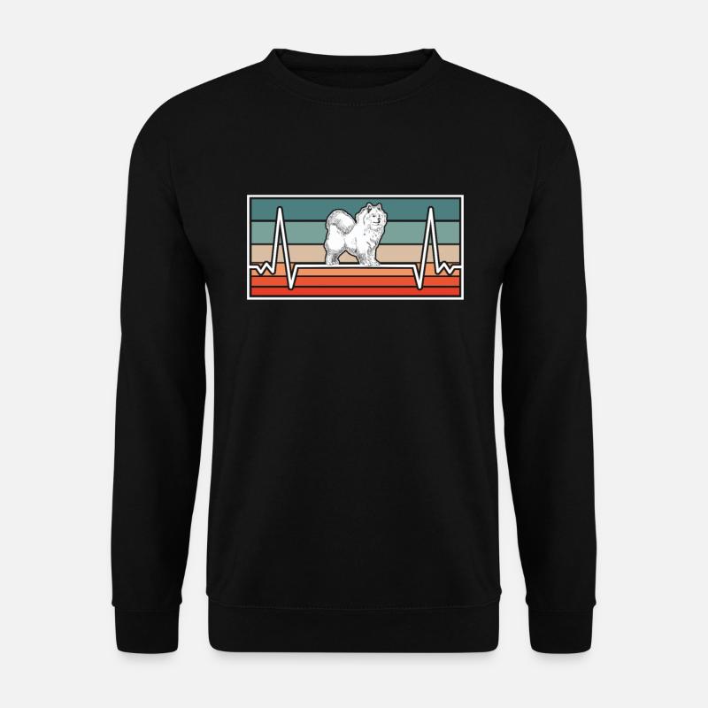 Samoyed Heartbeat Chien de traîneau Samojedenspitz - Sweat-shirt Unisexe - noir