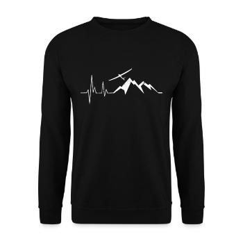 Segelflieger Segelfliegen - Unisex Pullover - Schwarz - Vorne - Alina (178cm) & Michal (187cm)